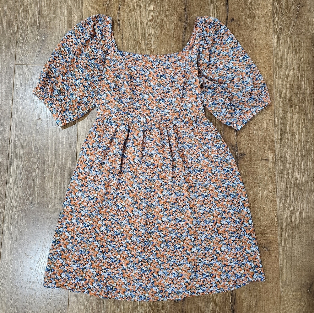 Code Mode women's puff sleeve floral mini dress XS coquette twee cottagecore